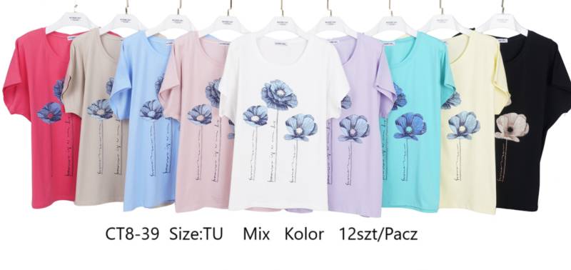 Bluzki damskie Roz Standard, Mix kolor Paczka 12 szt
